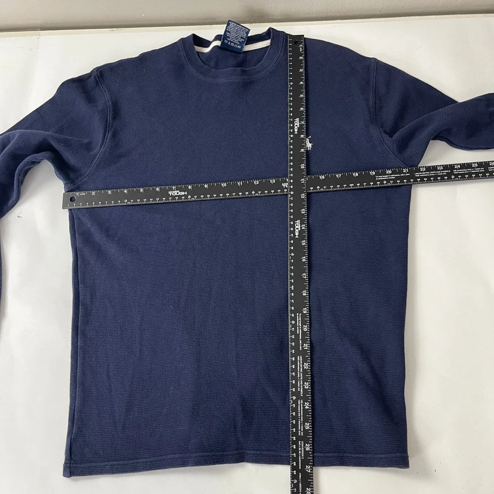 Polo Ralph Lauren Shirt Mens Large Blue Thermal Waffle Knit Long Sleeve Outdoor